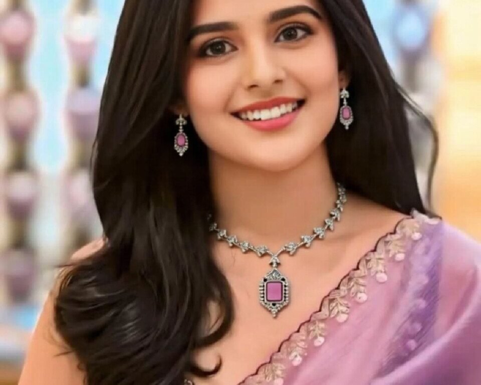 ELLNORA'S Stunning Silver Diamond Cut Necklace Set with Pink Gemstones